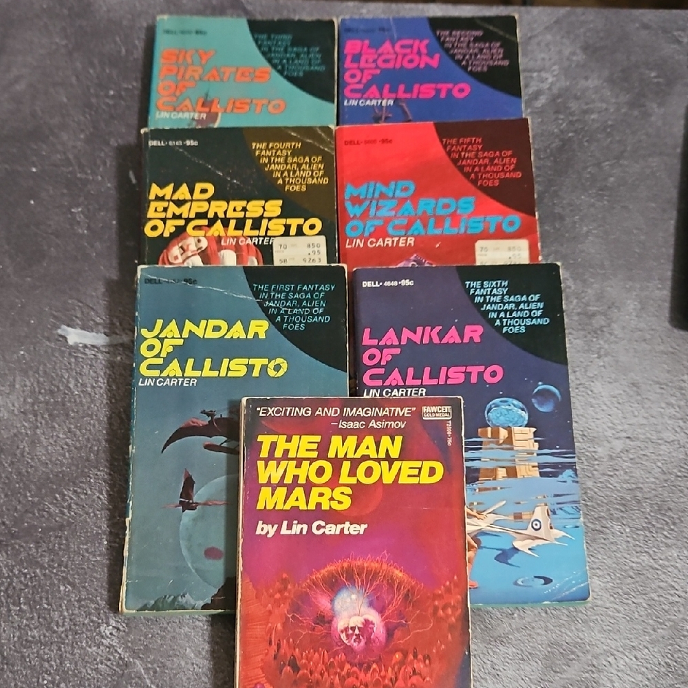 Vintage 70s Lin Carter Book Set‎ - Callisto - Saga Of Jandar # 1-6 +1